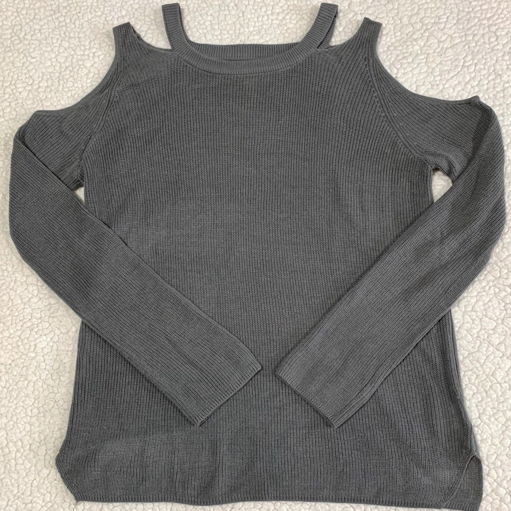 NEW Gray Open Shoulder Sweater-Size L